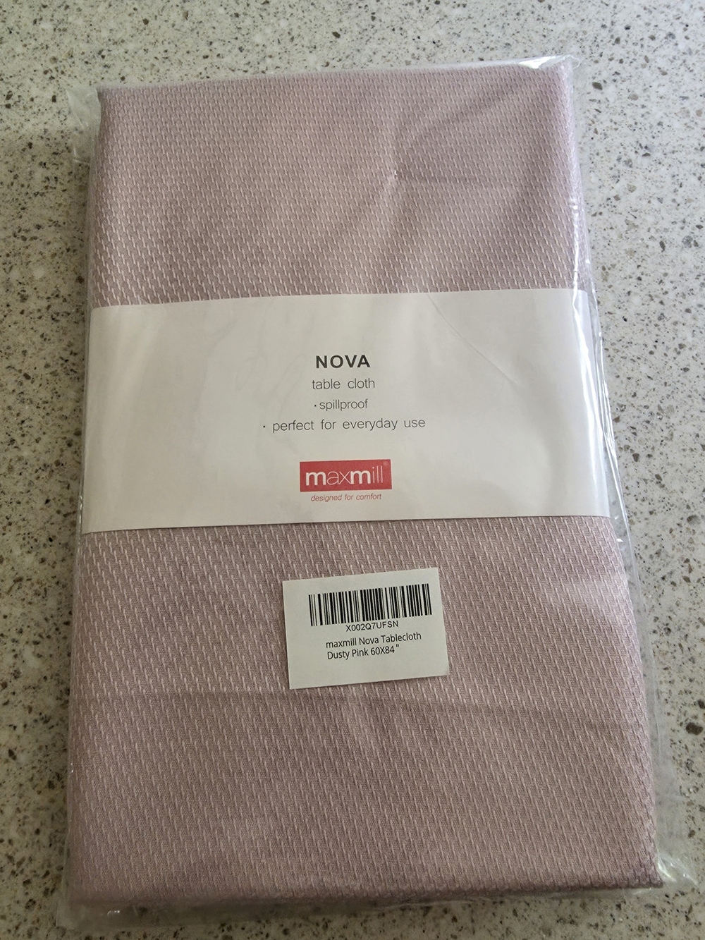 New In Pkg Dusty Pink Tablecloth